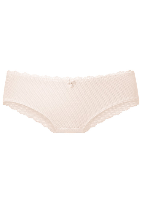 Bild: Panty von Vivance: Modische Panty in leicht transparenter Optik. Rundherum aus elastischer Netzspitze. Mit feiner Zierschleife und hübschem Accessoire vorne mittig. Mit eingearbeitetem Baumwollzwickel. Passende BHs aus der gleichen Serie erhältlich. Aus 90% Polyamid, 10% Elasthan.