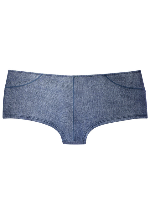 Bild: Panty von Vivance: Modische Panty in abdeckender Schnittform. Rundherum aus weichem Microtouch-Material in Jeans-Optik. Mit dekorativen Hosentaschen. Mit eingearbeitetem Baumwollzwickel. Passende Corsage aus der gleichen Serie erhältlich. Aus 85% Polyamid, 15% Elasthan.