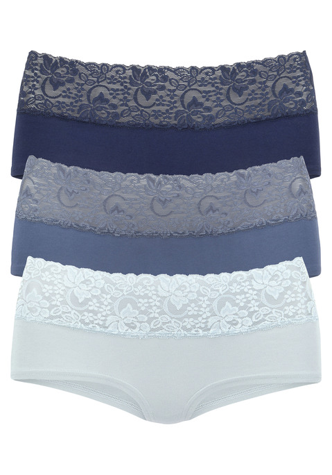 Bild: Panty von Vivance: Pantys im 3er-Pack von Vivance. Breites, elastisches Spitzenbündchen. Bequeme Stretchqualität.