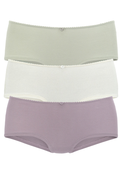 Bild: Panty von Vivance: Komfortable Panty von Vivance im 3er-Pack. Mäusezähnchenkante. Kleines Blütendetail vorn. Feine Rippqualität. Einsatz von Baumwolle, die die Initiative Cotton made in Africa unterstützt.