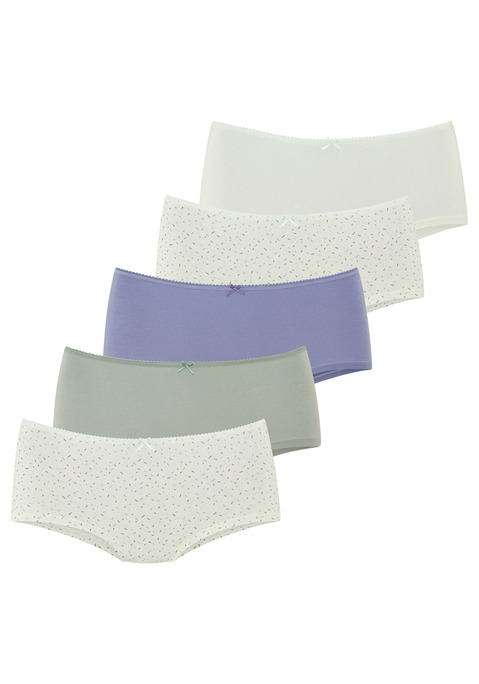 Bild: Panty von Vivance: Feminine Slips von Vivance im 5er-Pack. Mit dezenter Häkelkante am Bund und einer hübschen kleinen Schleife vorn. Weiche, elastische Baumwollqualität.
