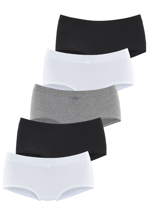 Bild: Panty von Vivance: Pantys von Vivance im praktischen 5er-Pack. Breites Komfortbündchen mit Zierschleife. Bequeme Passform. Elastische Baumwollqualität mit weichem Griff.