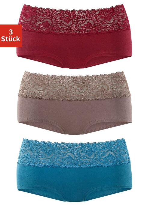 Bild: Panty von Vivance: Pantys im 3er-Pack von Vivance. Breites, elastisches Spitzenbündchen. Bequeme Stretchqualität.