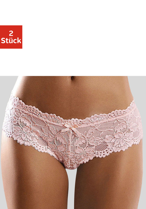 Bild: Panty von Vivance: Panty im 2er-Pack. Aus elastischer Spitze. Mit Baumwollzwickel. Aus 89% Polyamid, 11% Elasthan.