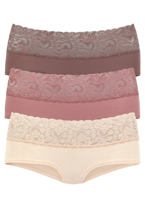 Bild: Panty von Vivance: Pantys im 3er-Pack von Vivance. Breites, elastisches Spitzenbündchen. Bequeme Stretchqualität.
