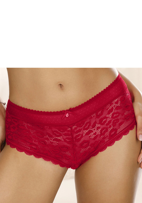 Bild: Panty von Vivance: Feminine Panty mit feiner Zierschleife und Schmuckaccessoire. Aus dezent transparenter Spitze in Kussmund-Optik und weichem Mesh-Material. Elastische Beinausschnitte für eine optimale Passform. Mit eingearbeitetem Baumwollzwickel. Passende BHs aus der gleichen Serie erhältlich. Obermaterial: 88% Polyamid, 12% Elasthan.