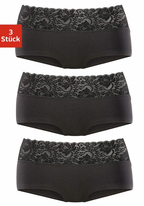 Bild: Panty von Vivance: Pantys im 3er-Pack von Vivance. Breites, elastisches Spitzenbündchen. Bequeme Stretchqualität.