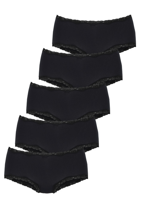 Bild: Panty von Vivance: Panty von Vivance im praktischen 5er-Pack. Zarte Spitze schmückt die Saumkanten. Klassische Passform. Elastische Baumwollqualität mit weichem Griff.