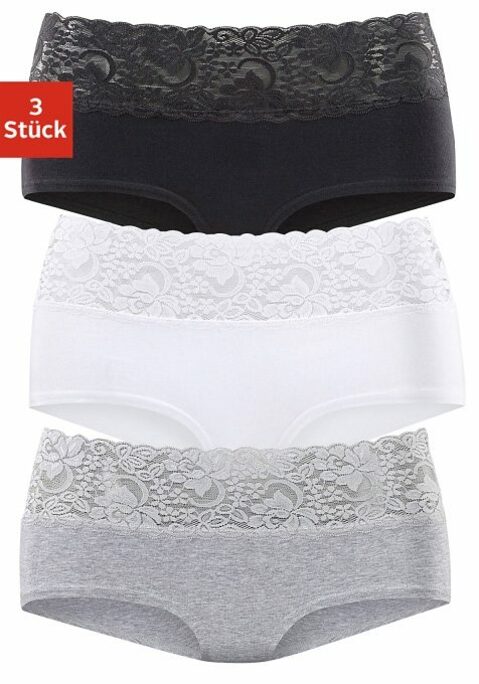 Bild: Panty von Vivance: Pantys im 3er-Pack von Vivance. Breites, elastisches Spitzenbündchen. Bequeme Stretchqualität.