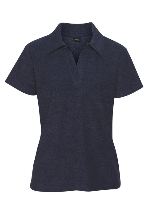 Bild: Poloshirt von Vivance: Aus kuscheligem Frottee: Poloshirt von Vivance. Klassischer Kragen und kurze Ärmel für einen sportlich-eleganten Look. Ideal für lässige Outfits, für den Alltag und für den Strand. Angenehme Baumwollmischung.