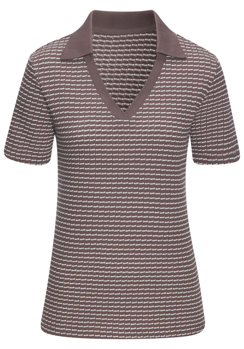 Bild: Poloshirt von Vivance: Poloshirt aus Strick von Vivance. Klassischer Polokragen. Kurze Ärmel. Trageangenehme Baumwoll-Mix-Qualität.