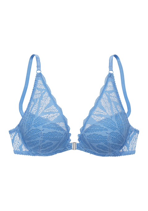 Bild: Push-up-BH von Vivance: Femininer Push-up-BH im High-Apex-Design mit praktischem Vorderverschluss. Rundherum aus schöner, elastischer Jacquardspitze. Mit integriertem Polster im Cup - für ein tolles Dekolleté. Individuell verstellbare Träger. Passende Unterteile aus der gleichen Serie erhältlich. Aus 89% Polyamid, 11% Elasthan.