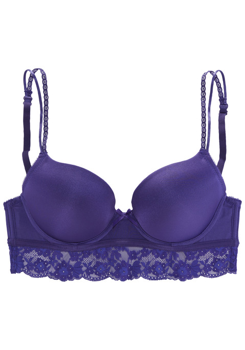 Bild: Push-up-BH von Vivance: Verspielter Push-up-BH mit Spitze rundherum entlang der Unterbrust. Cups mit herausnehmbaren Kissen - für ein tolles Dekolleté. Aus weichem Microtouch-Material. Individuell verstellbare Träger sowie Rückenverschluss. Passende Unterteile aus der gleichen Serie erhältlich. Reizwäsche. Verführerische Dessous. Spitzen-Dessous. Romantische Dessous. Verspielte Dessous. Aus 60% Polyamid, 35% Polyester, 5% Elasthan.