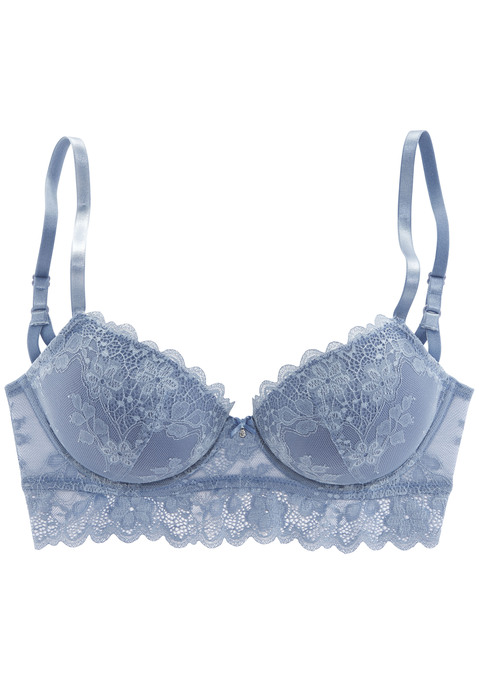 Bild: Push-up-BH von Vivance: Femininer Push-up-BH in leichter Longform. Rundherum aus zarter Jacquardspitze in blumiger Optik. Mit integrierten Formbügeln und herausnehmbaren Kissen - für ein tolles Dekolleté. Individuell verstellbare Träger sowie Rückenverschluss. Passende Unterteile aus der gleichen Serie erhältlich. Obermaterial: 60% Polyamid, 35% Polyester, 5% Elasthan.