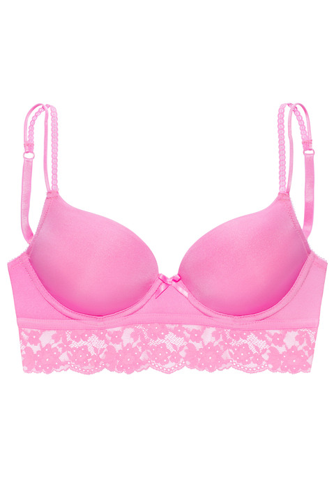 Bild: Push-up-BH von Vivance: Verspielter Push-up-BH mit Spitze rundherum entlang der Unterbrust. Cups mit herausnehmbaren Kissen - für ein tolles Dekolleté. Aus weichem Microtouch-Material. Individuell verstellbare Träger sowie Rückenverschluss. Passende Unterteile aus der gleichen Serie erhältlich. Reizwäsche. Verführerische Dessous. Spitzen-Dessous. Romantische Dessous. Verspielte Dessous. Aus 60% Polyamid, 35% Polyester, 5% Elasthan.