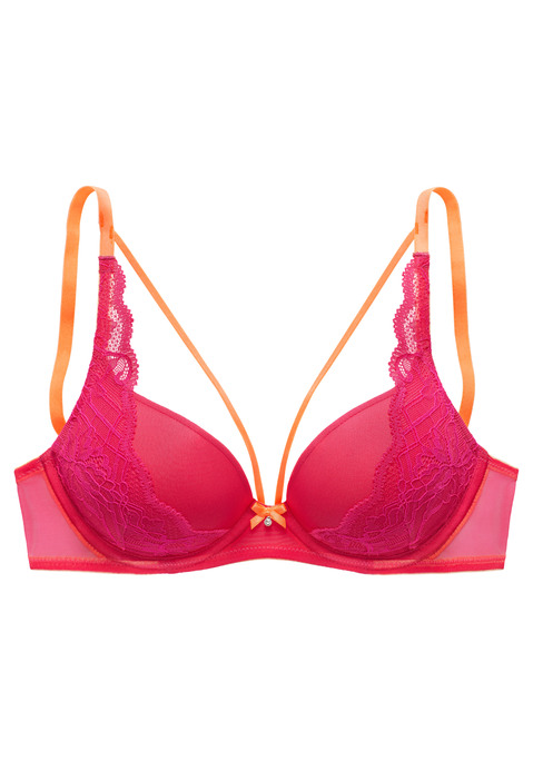 Bild: Push-up-BH von Vivance: Modischer Push-up-BH mit dekorativen, elastischen Bändern. Mit Bügel und integrierten Push-up-Kissen - für ein tolles Dekolleté. Aus feinem Mesh und elastischer Spitze. Individuell verstellbare Träger sowie Rückenverschluss. Passende Unterteile aus der gleichen Serie erhältlich. Reizwäsche. Verführerische Dessous. Spitzen-Dessous. Romantische Dessous. Verspielte Dessous. Aus 73% Polyamid, 17% Polyester, 10% Elasthan