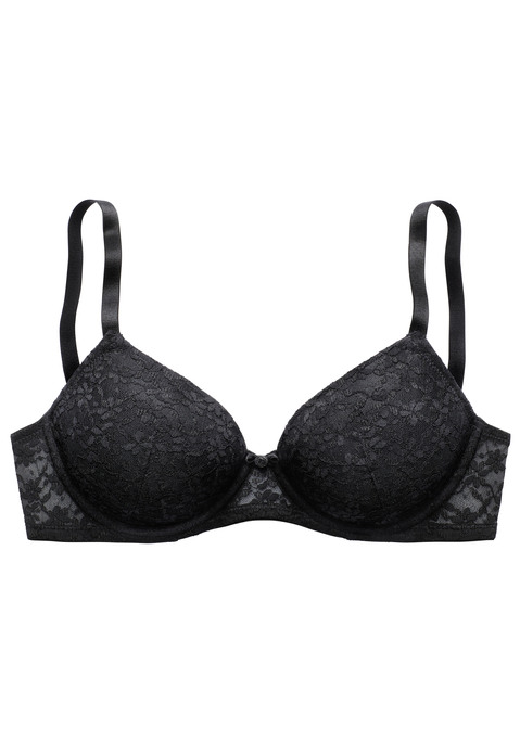Bild: Push-up-BH von Vivance: Verspielter Push-up-BH mit Bügel und feinem Zierdetail vorne mittig. Rundherum aus zarter Spitze in blumiger Optik. Cups mit herausnehmbaren Kissen - für ein Dekolleté nach Wunsch. Passende Unterteile aus der gleichen Serie erhältlich. Individuell verstellbare Träger sowie Rückenverschluss. Obermaterial: 67% Polyamid, 22% Polyester, 11% Elasthan.