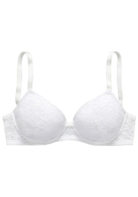 Bild: Push-up-BH von Vivance: Verspielter Push-up-BH mit Bügel und feinem Zierdetail vorne mittig. Rundherum aus zarter Spitze in blumiger Optik. Cups mit herausnehmbaren Kissen - für ein Dekolleté nach Wunsch. Passende Unterteile aus der gleichen Serie erhältlich. Individuell verstellbare Träger sowie Rückenverschluss. Obermaterial: 67% Polyamid, 22% Polyester, 11% Elasthan.