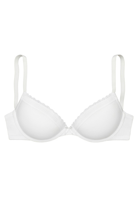 Bild: Push-up-BH von Vivance: Mit integrierten Kissen. Aufgesetztes Spitzenband entlang der Cupkante. Träger und Rückenverschluss verstellbar. Aus 69% Baumwolle, 16% Polyester, 9% Polyamid, 6% Elasthan.