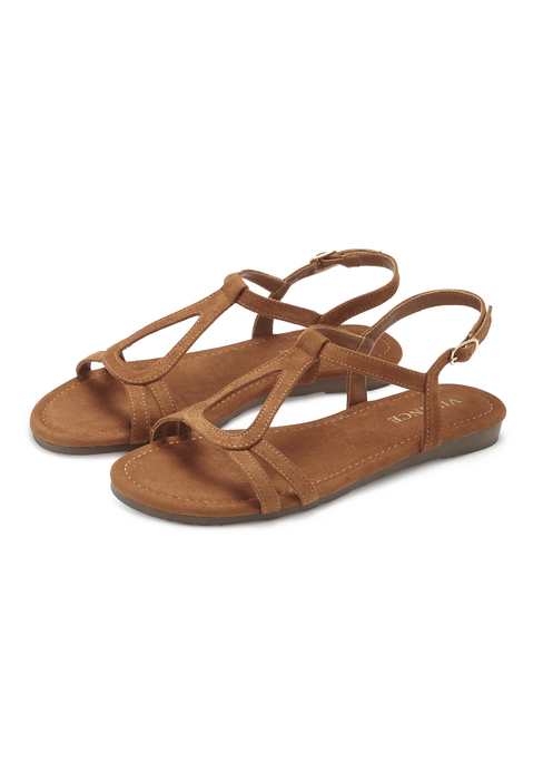 Bild: Sandale von Vivance: Hübsche Sandale von Vivance. Durch kleine Schnalle am Riemchen individuell einstellbar. Perfekt für Casual-Anlässe, Festival-Looks und Sommermode geeignet. Aus weichem Velourslederimitat.