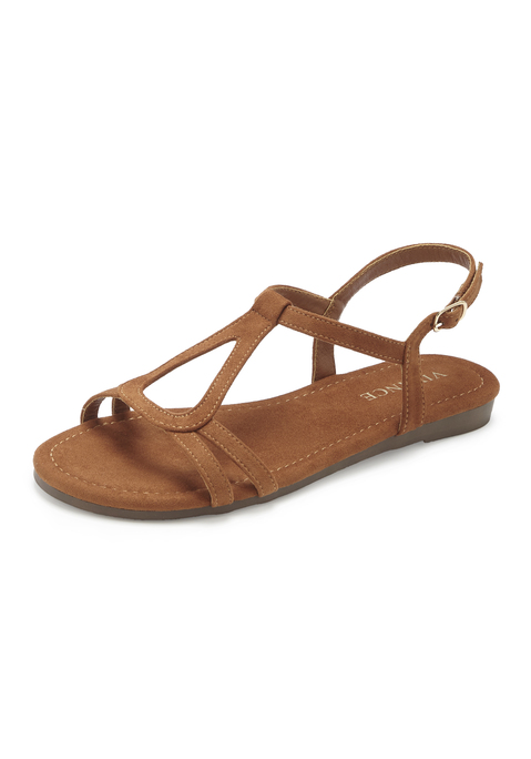 Bild: Sandale von Vivance: Hübsche Sandale von Vivance. Durch kleine Schnalle am Riemchen individuell einstellbar. Perfekt für Casual-Anlässe, Festival-Looks und Sommermode geeignet. Aus weichem Velourslederimitat.
