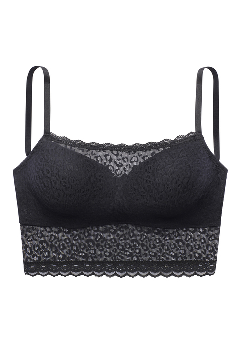 Bild: Schalen-BH von Vivance: Schalen-BH mit elastischer Spitze überzogen. Longform, rundherum aus Spitze. Träger und Rückenverschluss verstellbar. Aus 58% Polyamid, 30% Polyester, 12% Elasthan.