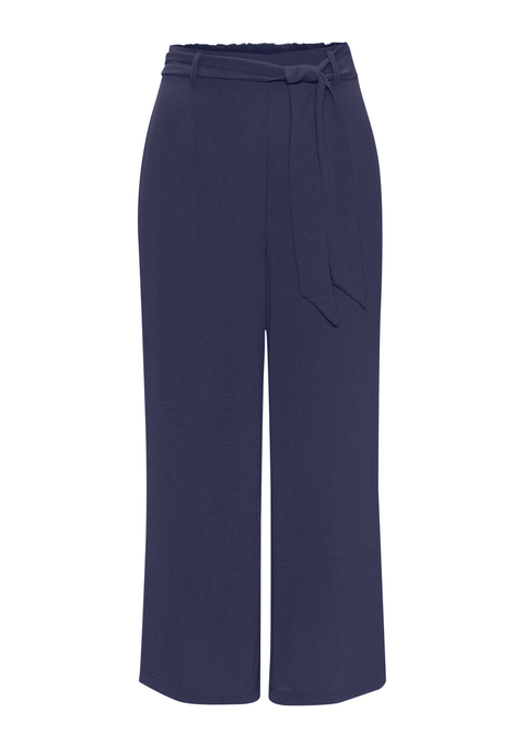 Bild: Schlupfhose von Vivance: Elegant-legere Schlupfhose von Vivance mit stoffgleichem Gürtelband. Elastischer Bund mit rückseitiger Rüschenkante und Gürtelschlaufen. Weites Bein in 7/8-Länge. Pflegeleichte Qualität aus Kunstfaser.