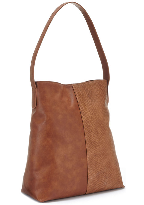 Bild: Shopper von Vivance: Edler Shopper von Vivance in hübschem Kontrastdesign. Herausnehmbare Innentasche. Hat viel Stauraum für alles, was beim Bummel oder im Urlaub mit muss und wertet jedes Outfit auf. Aus Lederimitat.