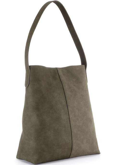 Bild: Shopper von Vivance: Edler Shopper von Vivance in hübschem Kontrastdesign. Herausnehmbare Innentasche. Hat viel Stauraum für alles, was beim Bummel oder im Urlaub mit muss und wertet jedes Outfit auf. Aus Lederimitat.