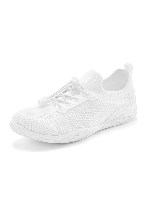 Bild: Sneaker von Vivance: Sportlicher Sneaker von Vivance mit ultraleichter und flexibler Sohle. Einfaches Hineinschlüpfen dank Kordelzug und elastischen Schnürbändern. Mit herausnehmbarer Innensohle, für lose Einlagen geeignet. Sockendesign mit Zuglasche an der Ferse. Obermaterial aus Lederimitat und Textil. Futter und Decksohle aus Textil. Laufsohle aus Synthetik.