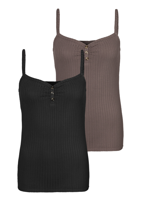 Spaghettitop von VIVANCE in schwarz, taupe