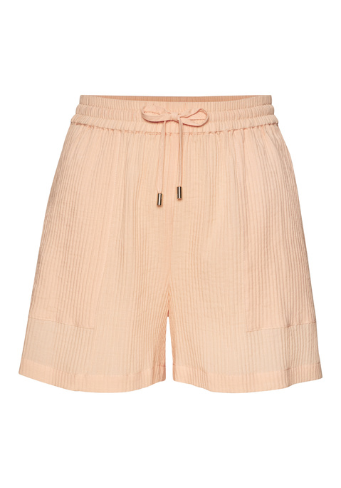 Bild: Strandshorts von Vivance: Shorts von Vivance. Bequemer, elastischer Bund mit Kordelzug. Goldfarbene Details an den Kordeln. Seitliche Eingrifftaschen und weite Beinform. Aus trageangenehmer Baumwolle.