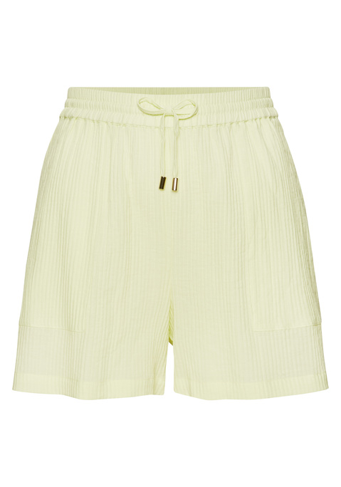 Bild: Strandshorts von Vivance: Shorts von Vivance. Bequemer, elastischer Bund mit Kordelzug. Goldfarbene Details an den Kordeln. Seitliche Eingrifftaschen und weite Beinform. Aus trageangenehmer Baumwolle.