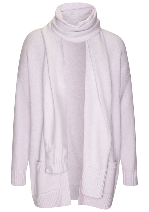 Bild: Strickjacke von Vivance: Lockere Strickjacke mit Schal von Vivance. Lange Ärmel, aufgesetzte Taschen. Rippbündchen. Verschlusslose Form. Sehr weiche Strickware.
