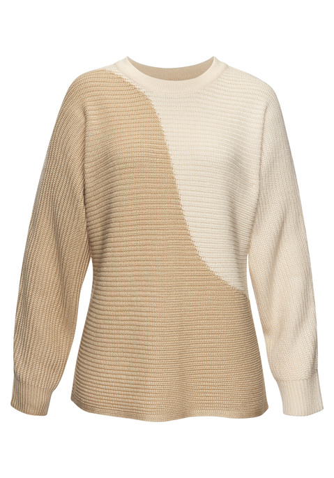 VIVANCE Strickpullover Damen beige-sand Gr.32/34