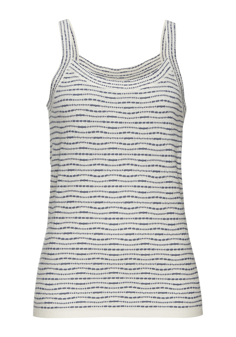 Bild: Stricktop von Vivance: Maritim anmutendes Stricktop von Vivance im garngefärbten Streifen-Look. Unifarbener Abschluss am Bündchen und luftiger Rundhalsausschnitt. Schön zu vielen Sommeroutfits. Weiches Material.