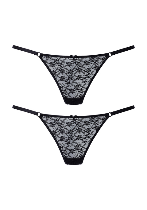 Bild: String von Vivance: Sexy String mit feinem Zierdetail in der vorderen Mitte. Gefertigt aus zarter Spitze in blumiger Optik. Bund aus schmalen, verführerischen Bändern. Mit eingearbeitetem Baumwollzwickel. Passende BHs aus der gleichen Serie erhältlich. Obermaterial: 85% Polyamid, 15% Elasthan.