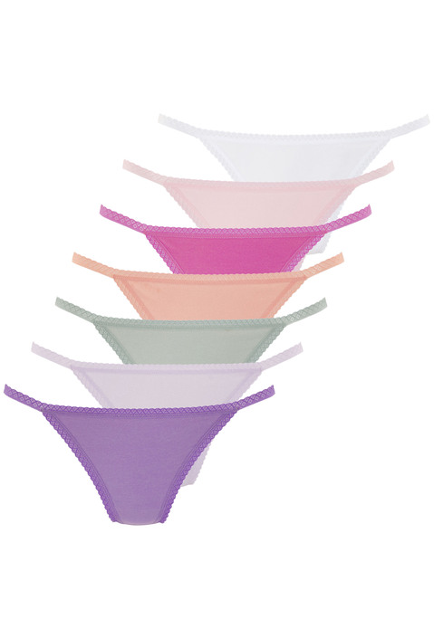 Bild: String von Vivance: Hübsche Strings von Vivance im 7er-Pack. Mit feiner Spitzeneinfassung. Aus weicher, elastischer Baumwoll-Qualität.