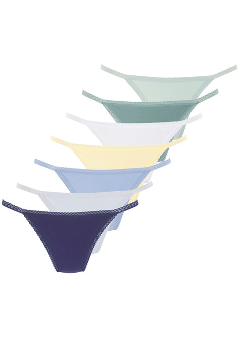 Bild: String von Vivance: Hübsche Strings von Vivance im 7er-Pack. Mit feiner Spitzeneinfassung. Aus weicher, elastischer Baumwoll-Qualität.
