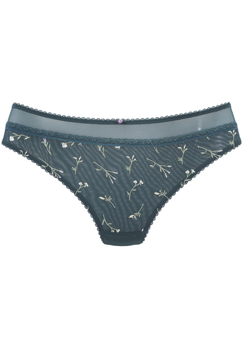 Bild: String von Vivance by Lascana: Femininer String mit edlen Satinrosen und feiner Zierkante. Aus dezent transparentem Soft Mesh mit Blumen aus feiner Stickereispitze verziert. Extravagantes Cut-Out in der hinteren Mitte. Mit eingearbeitetem Baumwollzwickel. Passende BHs aus der gleichen Serie erhältlich. Obermaterial: 83% Polyamid, 13% Elasthan, 4% Polyester.