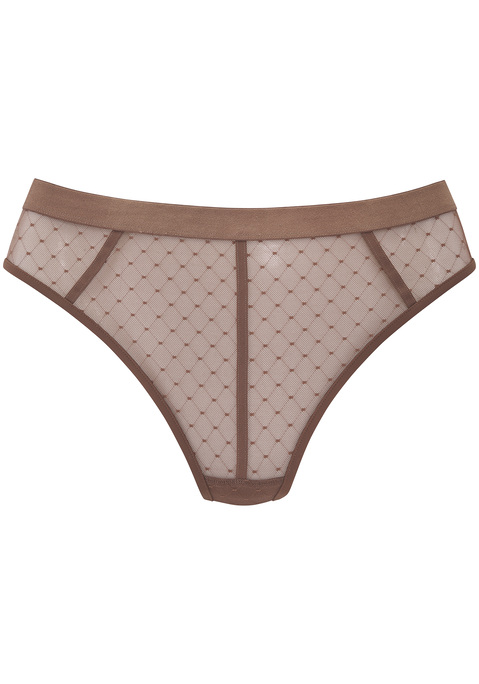 Bild: String von Vivance: Sexy String mit modischem Bund. Rundherum aus dezent transparentem Mesh in Pünktchen-Optik. Mit dekorativen Bändern im Vorderteil. Mit eingearbeitetem Baumwollzwickel. Passender BH aus der gleichen Serie erhältlich. Aus 90% Polyamid, 10% Elasthan.