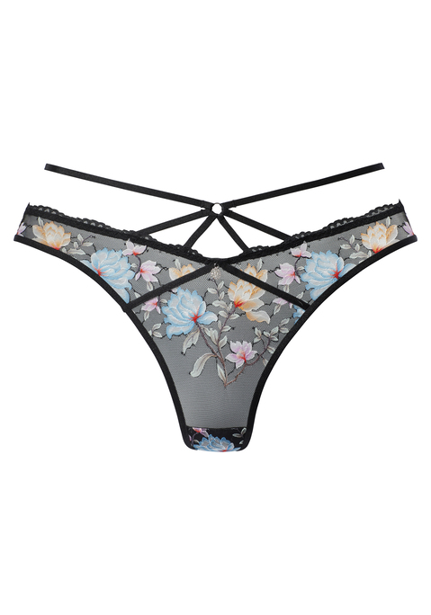 Bild: String von Vivance: Femininer String mit edlem Schmuckaccessoire. Rundherum aus bunter, floraler Spitze. Mit verführerischer Bänder-Optik am Bund. Mit eingearbeitetem Baumwollzwickel. Passende BHs erhältlich, um dein Dessous-Set zu vervollständigen. Aus 85% Polyamid, 15% Elasthan.