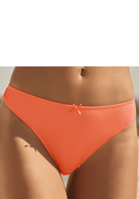 Bild: String von Vivance: Hübscher String von VIVANCE. Aus weichem Microtouch-Material und floraler Jacquardspitze. Mit feinen Zierschleifen. Mit eingearbeitetem Baumwollzwickel. Passende BHs aus der gleichen Serie erhältlich. Obermaterial: 68% Polyester, 21% Polyamid, 11% Elasthan.