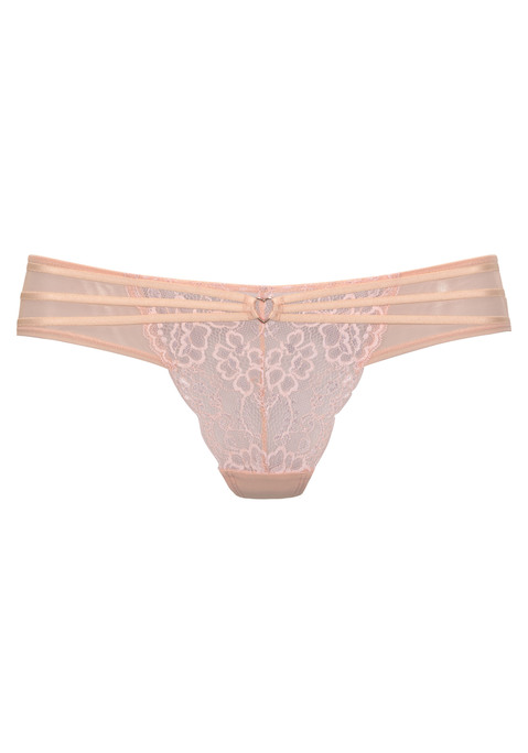 Bild: Stringpanty von Vivance: Feminine Stringpanty aus zarter Spitze mit dekorativem Herz-Accessoire. Seitlich und hinten aus leicht transparentem Mesh. Mit dekorativen Bändern in der vorderen Mitte. Mit eingearbeitetem Baumwollzwickel für ein angenehmes Tragegefühl. Aus 88% Polyamid, 12% Elasthan.