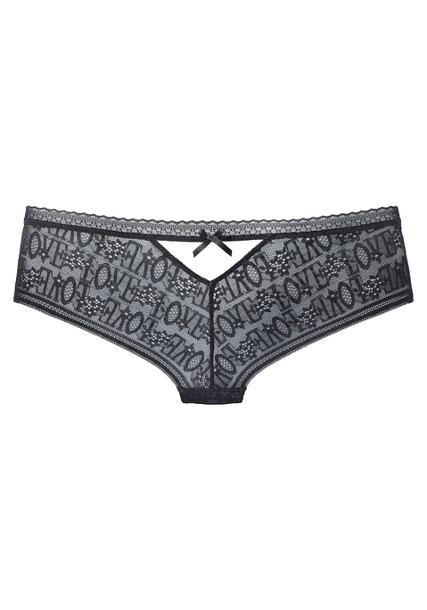 Bild: Stringpanty von Vivance: Verspielte Stringpanty mit verführerischem Cut-Out. Rundherum aus Spitze mit „LOVE“-Schriftzug und feinem Mesh. Mit feiner Zierschleife in der vorderen Mitte. Mit eingearbeitetem Baumwollzwickel. Passende BHs aus der gleichen Serie erhältlich. Aus 59% Polyamid, 28% Polyester, 13% Elasthan.