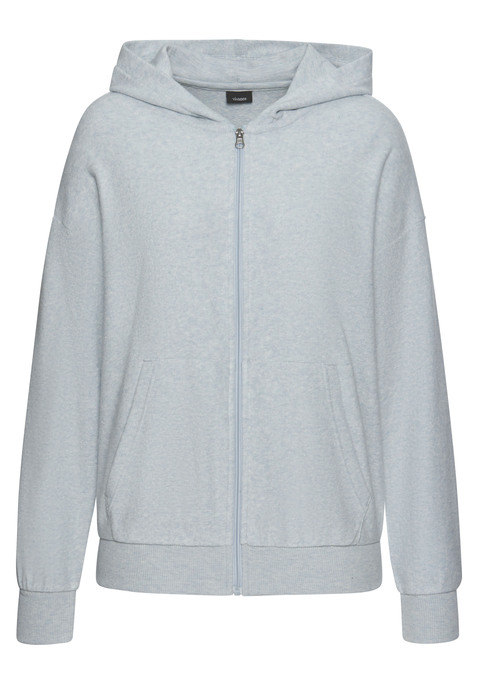 Bild: Sweater von Vivance: Lässiger Klassiker: Sweatjacke von Vivance mit Reißverschluss und Kängurutasche. Rippbündchen am Saum für gute Passform. Ideal für Sport und Freizeit. Angenehmer Frottee-Baumwollmix.