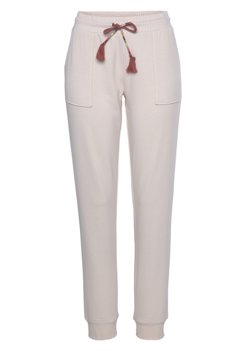 Bild: Sweathose von Vivance: Sweathose von Vivance by Lascana. Farbenfrohe Kordel mit Quasten. Mit großen seitlichen Eingrifftaschen und Rippbündchen. Legere Passform. Weiche Qualität.