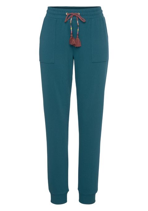 Bild: Sweathose von Vivance: Sweathose von Vivance by Lascana. Farbenfrohe Kordel mit Quasten. Mit großen seitlichen Eingrifftaschen und Rippbündchen. Legere Passform. Weiche Qualität.