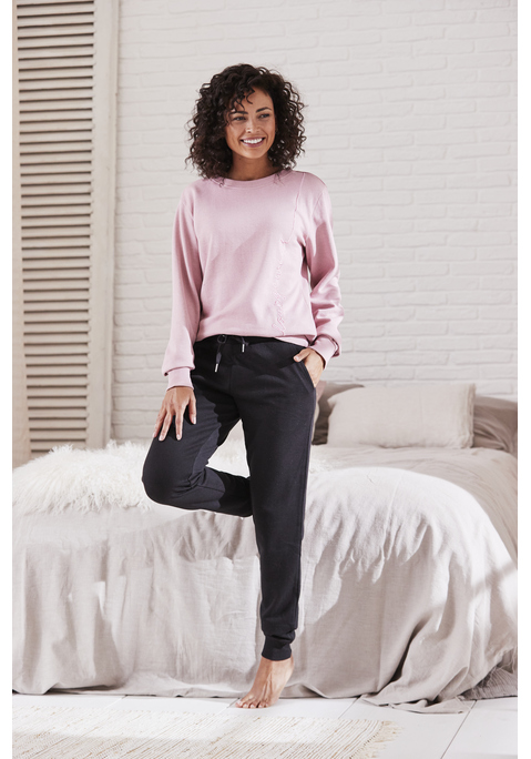 Bild: Loungehose von Vivance: Jogginghose von Vivance. Tapered-fit mit elastischem Tunnelzugbund und Bündchen an den Beinenden. Seitliche Eingrifftaschen. Weiche Qualität.