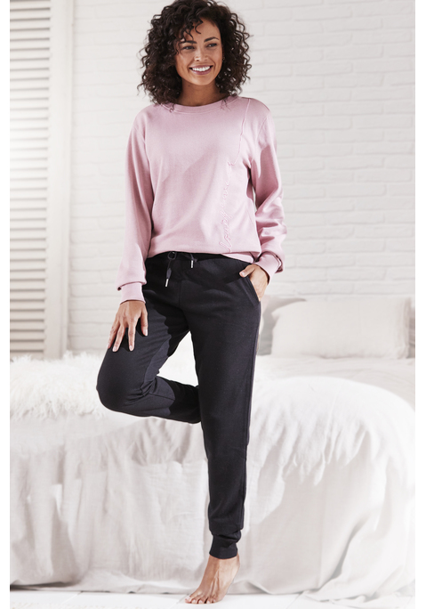 Bild: Loungehose von Vivance: Jogginghose von Vivance. Tapered-fit mit elastischem Tunnelzugbund und Bündchen an den Beinenden. Seitliche Eingrifftaschen. Weiche Qualität.